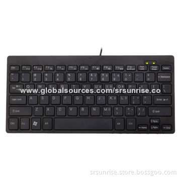 Wired Mini Chocolate Standard Keyboard with USB Port, Water-resistant Design